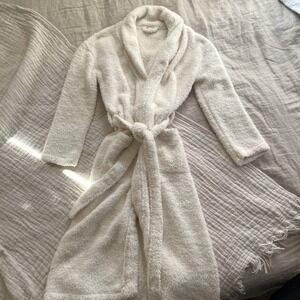 Barefoot Dreams Cozy Chic Long Robe Size Medium Ivory